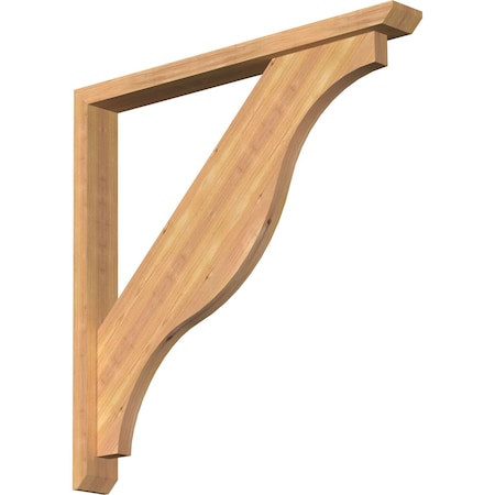 Funston Slat Smooth Bracket W/ Offset Brace, Western Red Cedar, 3 1/2W X 32D X 32H